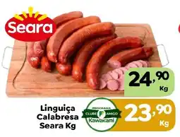 Supermercados Kawakami Linguiça Calabresa Seara oferta