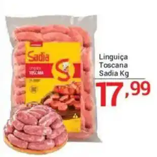 X Supermercados Linguiça Toscana Sadia oferta