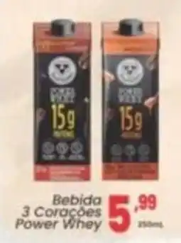 Primor Supermercado Bebida 3 Corações Power Whey oferta