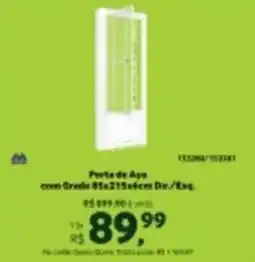 Quero Quero Porta de Aço com Grade 85x215x4cm Dir./Esq. oferta