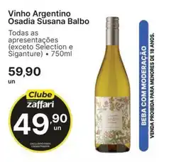 Comercial Zaffari Vinho Argentino Osadia Susana Balbo oferta