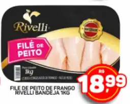 Juzan file de peito de frango rivelli bandeja 1kg oferta