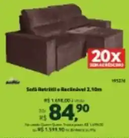 Quero Quero Sofá Retrátil e Reclinável 2,10m oferta