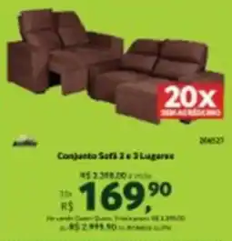 Quero Quero Conjunto Sofá 2 e 3 Lugares oferta