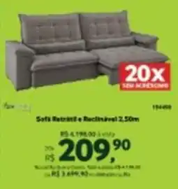 Quero Quero Sofá Retrátil e Reclinável 2,50m oferta