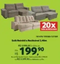 Quero Quero Sofa Retrátil e Recolhável 2,40m oferta
