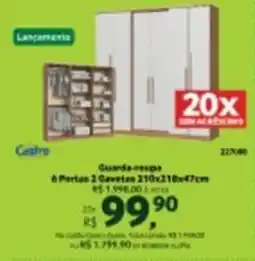 Quero Quero Guarda-roupa 6 Portas 2 Gavetas oferta