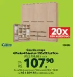 Quero Quero Guarda-roupa 4 Porta 4 Gavetas oferta