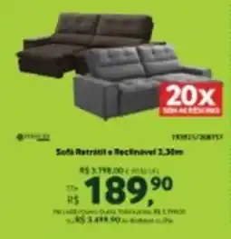 Quero Quero Sofá Retrátil e Reclinável 2,30m oferta