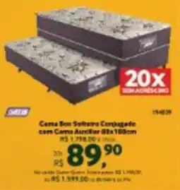 Quero Quero Cama Box Softeiro Conjugado com Cama Auxiliar 82x100cm oferta