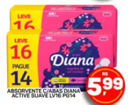 Juzan absorvente c/abas diana active suave lv16 pg14 oferta