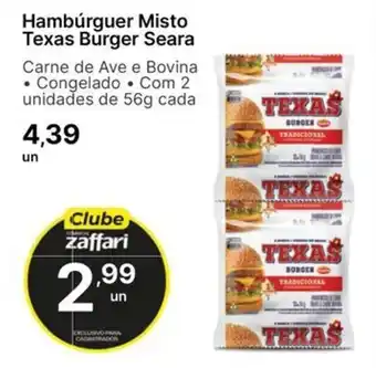 Comercial Zaffari Hambúrguer Misto Texas Burger Seara oferta