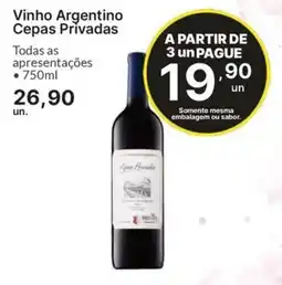 Comercial Zaffari Vinho Argentino Cepas Privadas oferta