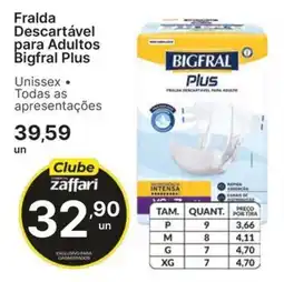 Comercial Zaffari Fralda Descartável para Adultos Bigfral Plus oferta