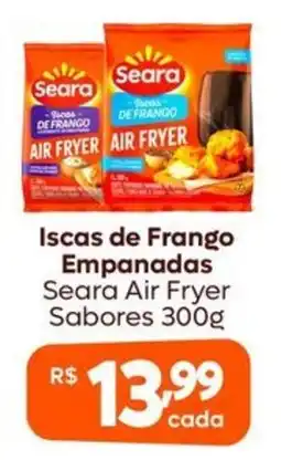 Supermercados Pague Menos Iscas de frango empanadas seara air fryer sabores oferta