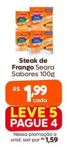 Supermercados Pague Menos Steak de Frango Seara Sabores oferta