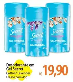 Atacadão Desodorante em gel secret cotton/ lavender oferta