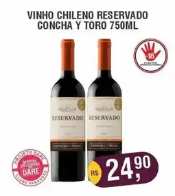 Supermercados Varandas vinho chileno reservado concha y toro 750ml oferta