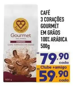 Supermercados Avenida Café 3 corações gourmet em grãos oferta