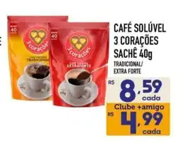 Supermercados Avenida Café solúvel 3 corações oferta