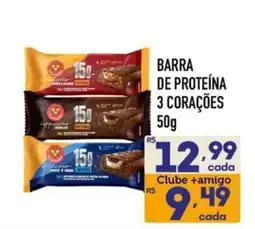 Supermercados Avenida Barra de proteína 3 corações oferta