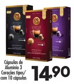 Confiança Supermercados Cápsulas de Alumínio 3 Corações tipos oferta