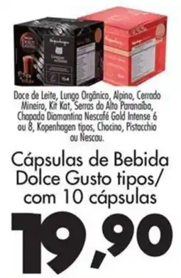 Confiança Supermercados Cápsulas de Bebida Dolce Gusto tipos oferta