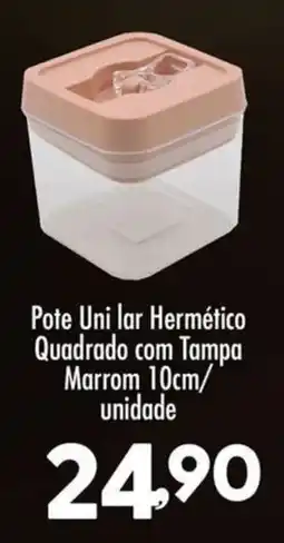 Confiança Supermercados Pote Unilar Hermético Quadrado com Tampa Marrom oferta
