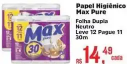 Supermercados Mateus Papel Higiênico Max Pure oferta