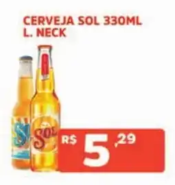 Supermercados Pague Menos Cerveja sol 330ml neck oferta