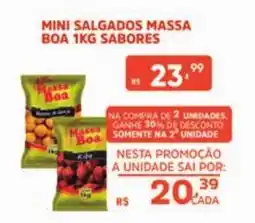 Supermercados Pague Menos mini salgados massa boa 1kg sabores oferta