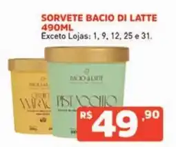 Supermercados Pague Menos Sorvete bacio di latte oferta