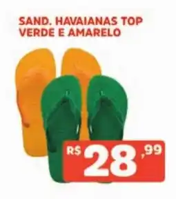 Supermercados Pague Menos sand. havaianas top verde e amarelo oferta