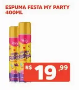 Supermercados Pague Menos Espuma festa my party oferta