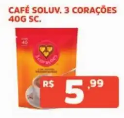 Supermercados Pague Menos Café soluv. 3 corações oferta