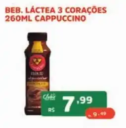 Supermercados Pague Menos beb lática 3 corações 260ml cappuccino oferta
