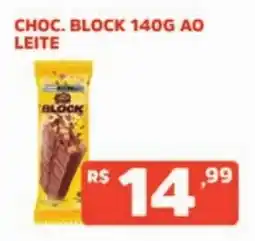 Supermercados Pague Menos Choc. block 140g ao leite oferta
