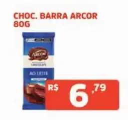 Supermercados Pague Menos Choc. barra arcor ao leite oferta