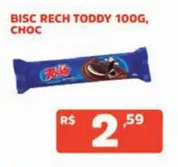 Supermercados Pague Menos bisc rech toddy 100g, choc oferta