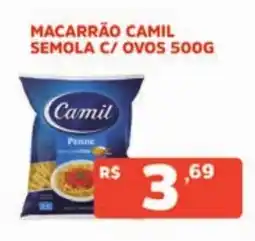 Supermercados Pague Menos Macarrão camil semola c/ ovos oferta