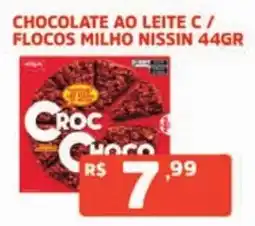 Supermercados Pague Menos chocolate ao leite c / flocos milho nissin oferta