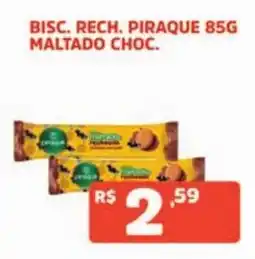 Supermercados Pague Menos bisc. rech. piraque maltado choc. oferta