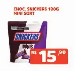 Supermercados Pague Menos choc. snickers mini sort oferta