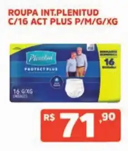 Supermercados Pague Menos Roupa int.plenitud c/16 act plus p/m/g/xg oferta