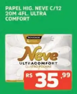 Supermercados Pague Menos Papel hig. neve c/12 20m 4fl. ultra comfort oferta