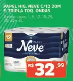 Supermercados Pague Menos Papel hig. neve c/12 20m f. tripla toq. ondas oferta