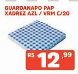 Supermercados Pague Menos guardanapo pap xadrez azl / vrm oferta