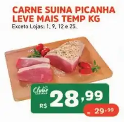Supermercados Pague Menos Carne suina picanha leve mais temp kg oferta