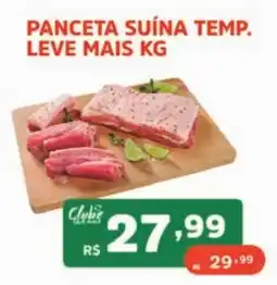 Supermercados Pague Menos Panceta suína temp. leve mais kg oferta
