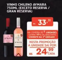 Supermercados Pague Menos vinho chileno aymara 750ml (exceto reserva / gran reserva) oferta